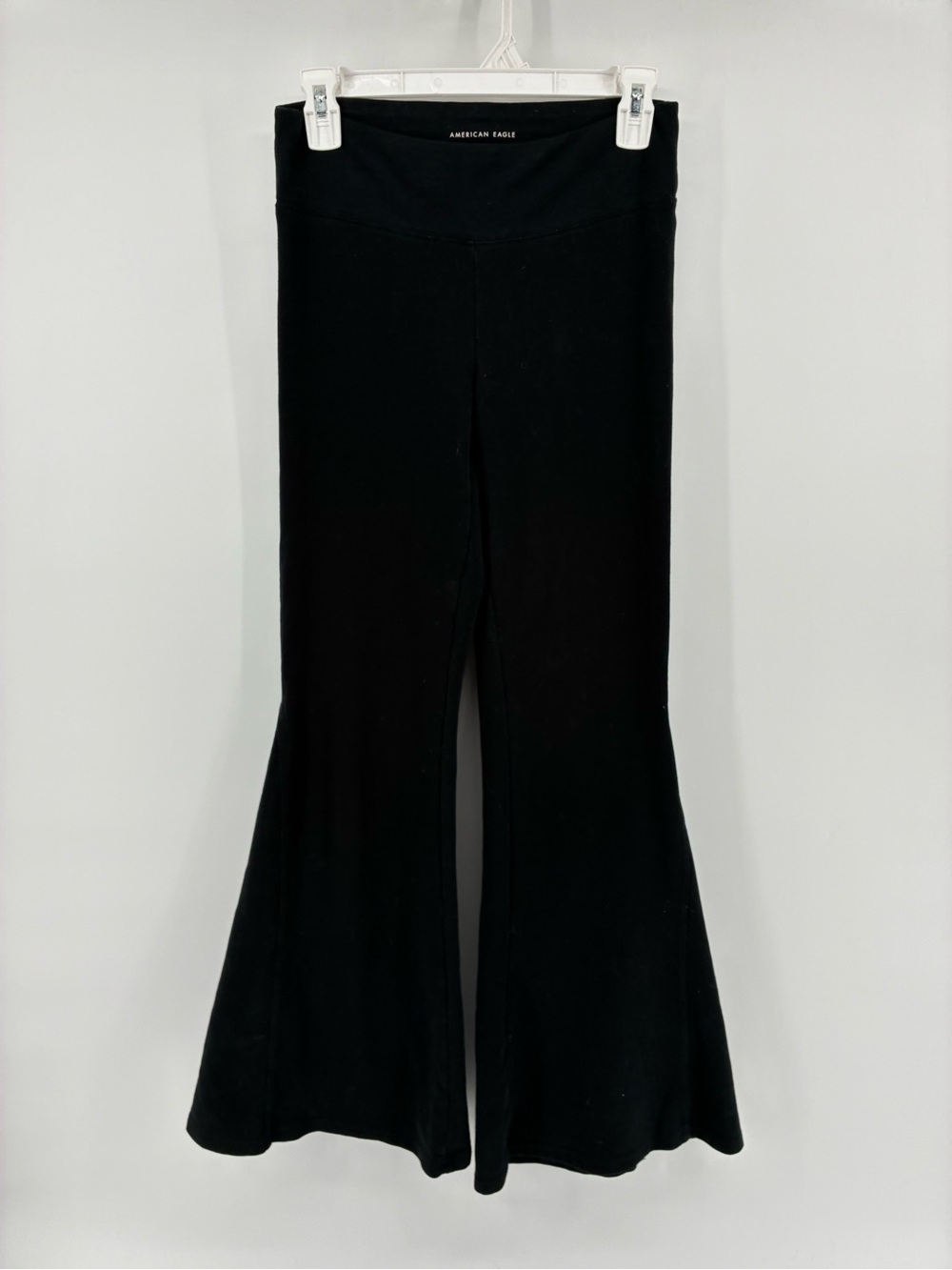 American Eagle Outfitters Black Super Wide Flared Knit Pants Leggings